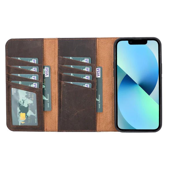 Bayelon iPhone 14 Pro Max Trifold Leather Wallet Case