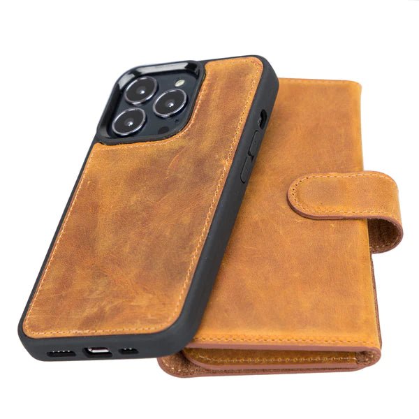 Bayelon iPhone 14 Pro Max Trifold Leather Wallet Case