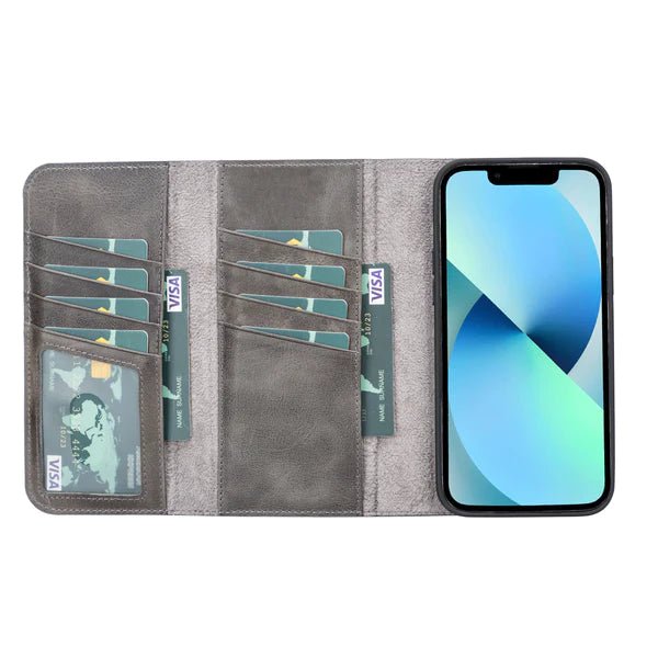 Bayelon iPhone 14 Pro Max Trifold Leather Wallet Case