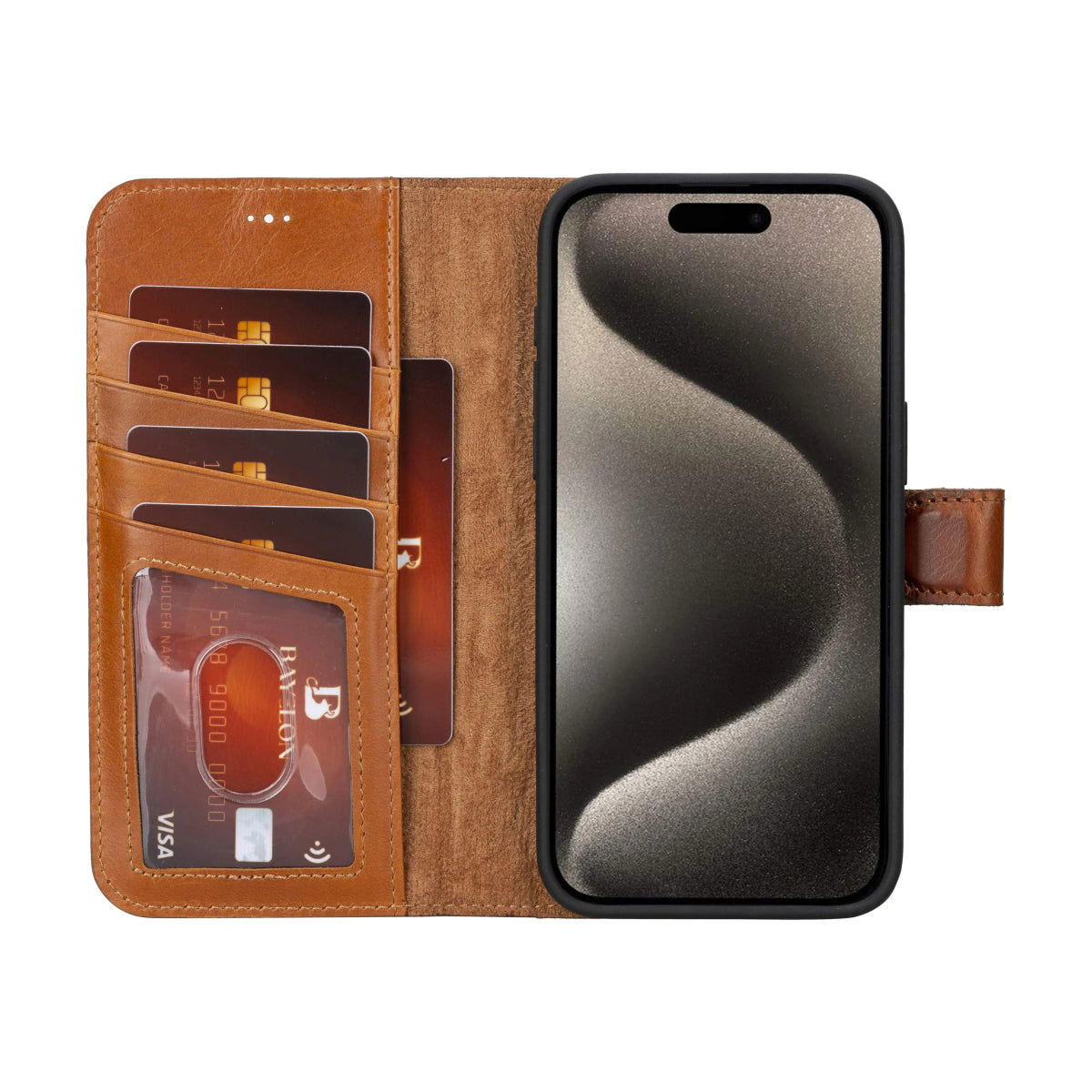 Bayelon iPhone 15 Pro Detachable Wallet Case