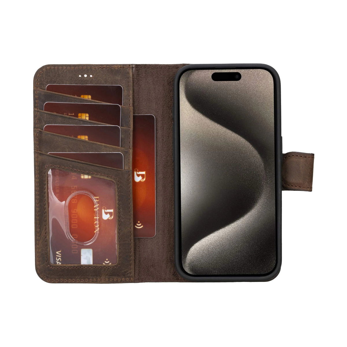Bayelon iPhone 15 Pro Detachable Wallet Case