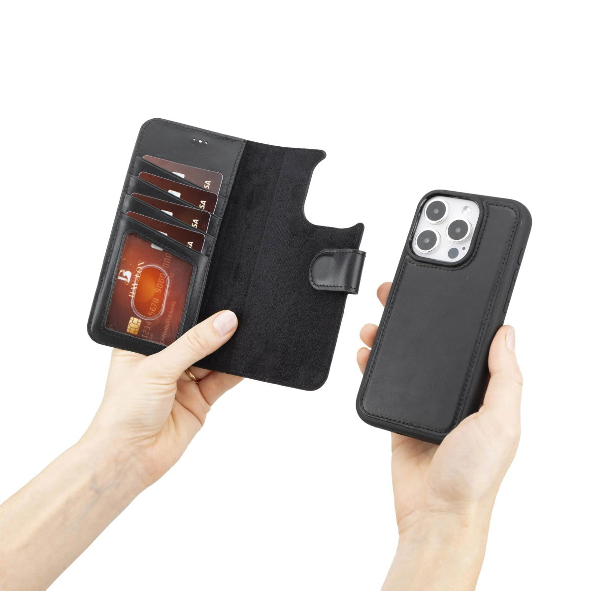 Bayelon iPhone 15 Pro Detachable Wallet Case