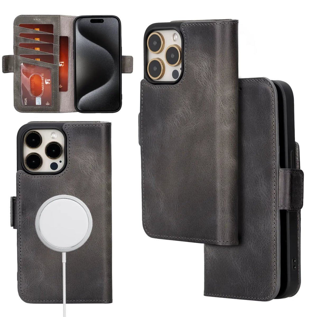 Bayelon iPhone 15 Pro Flip Cover Wallet Case