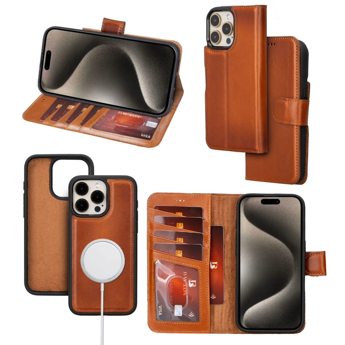 Bayelon iPhone 15 Pro Max Detachable Wallet Case