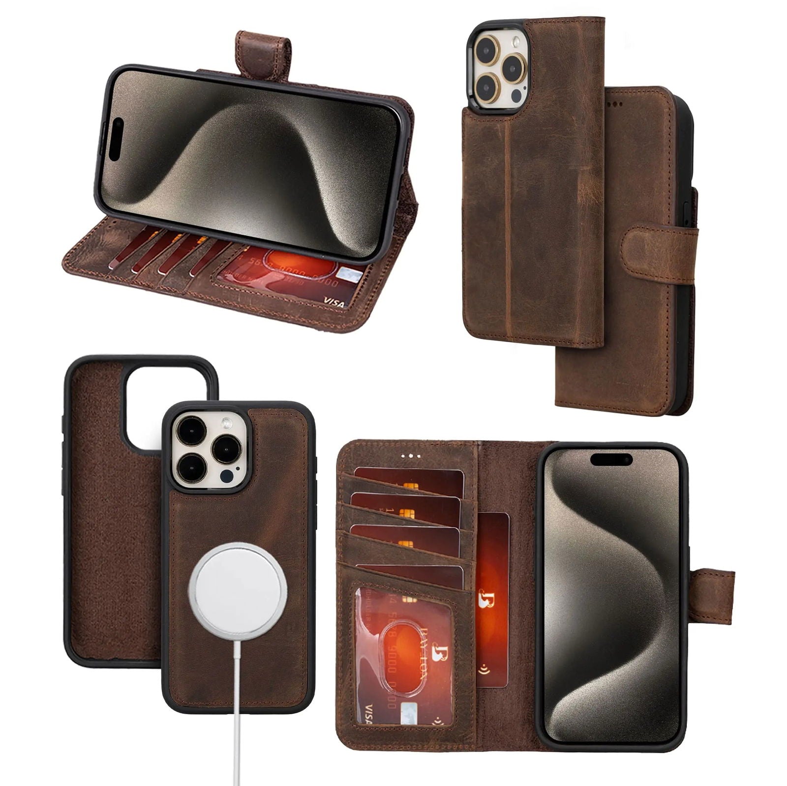 Bayelon iPhone 15 Pro Max Detachable Wallet Case