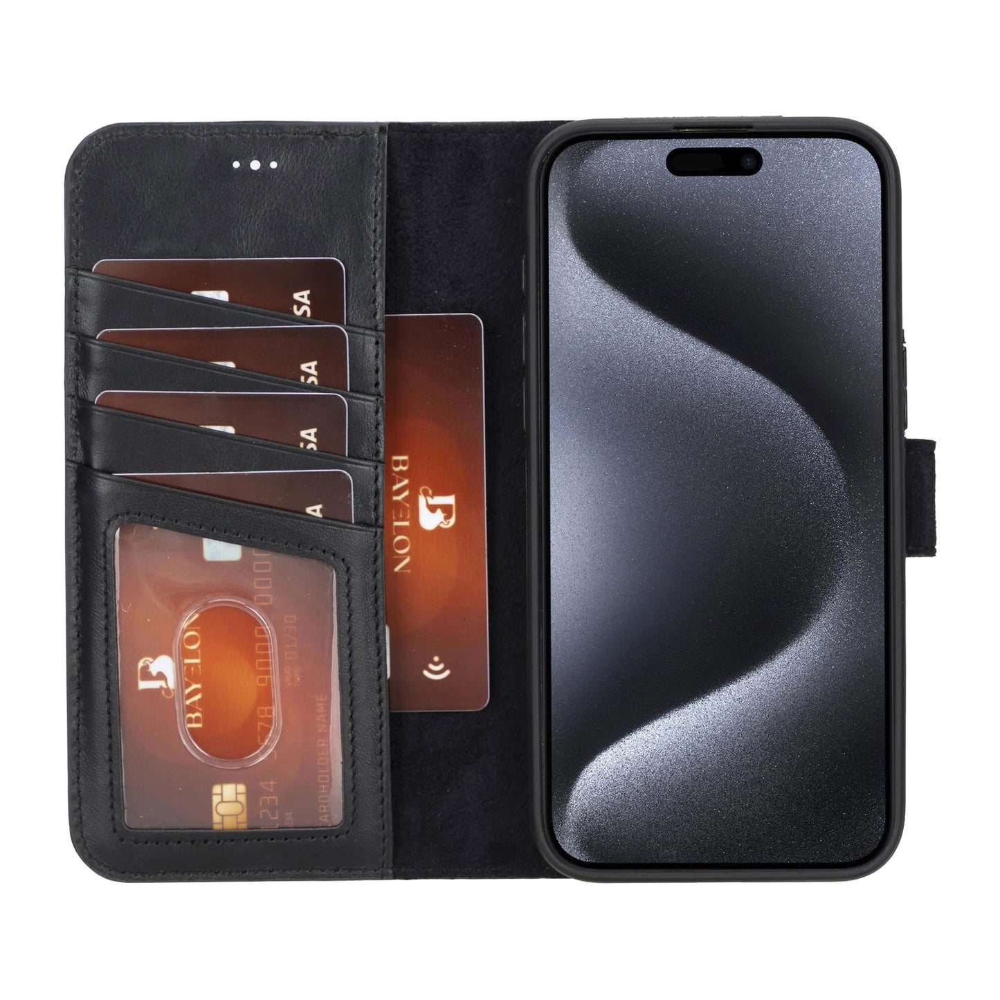 Bayelon iPhone 15 Pro Max Detachable Wallet Case