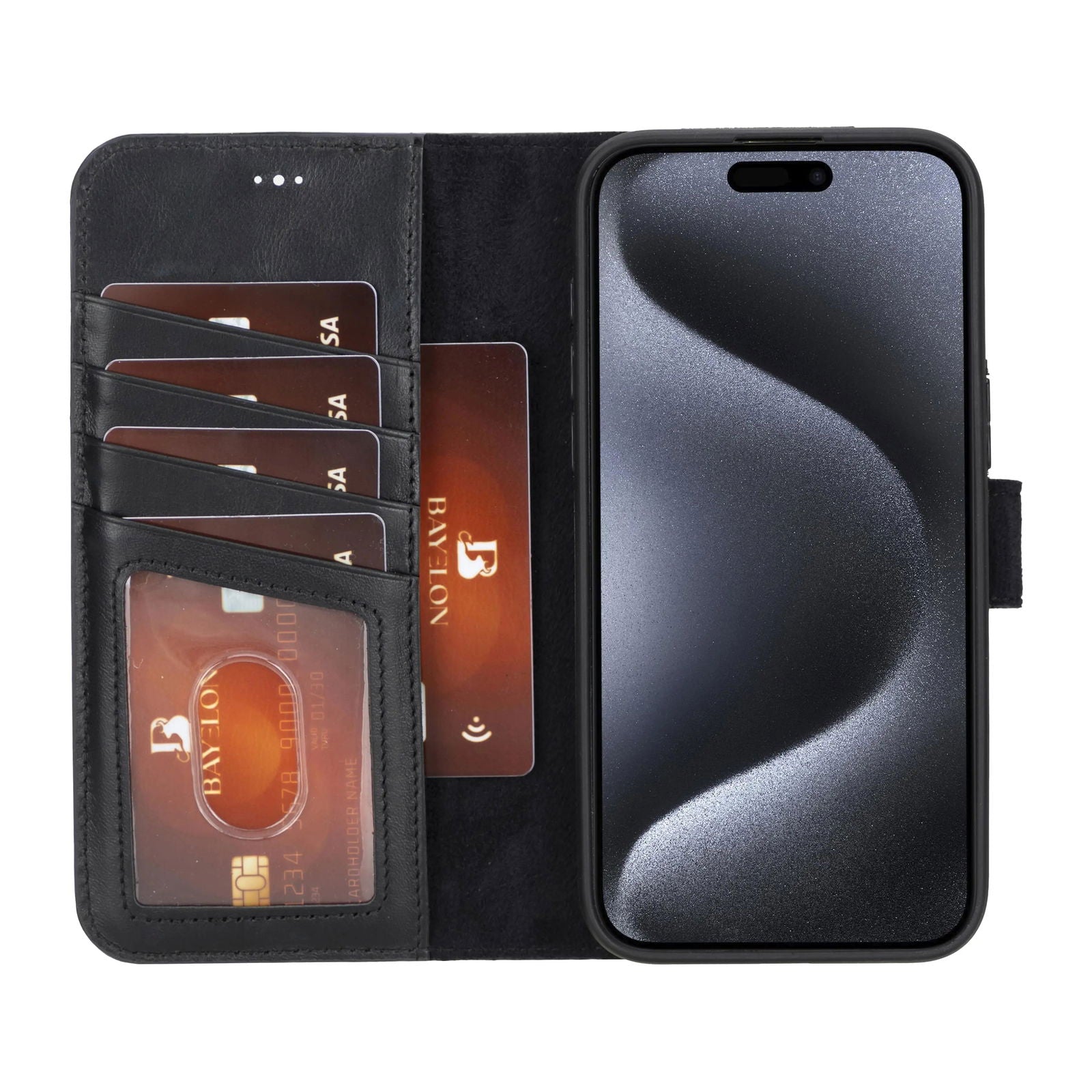 Bayelon iPhone 15 Pro Max Detachable Wallet Case