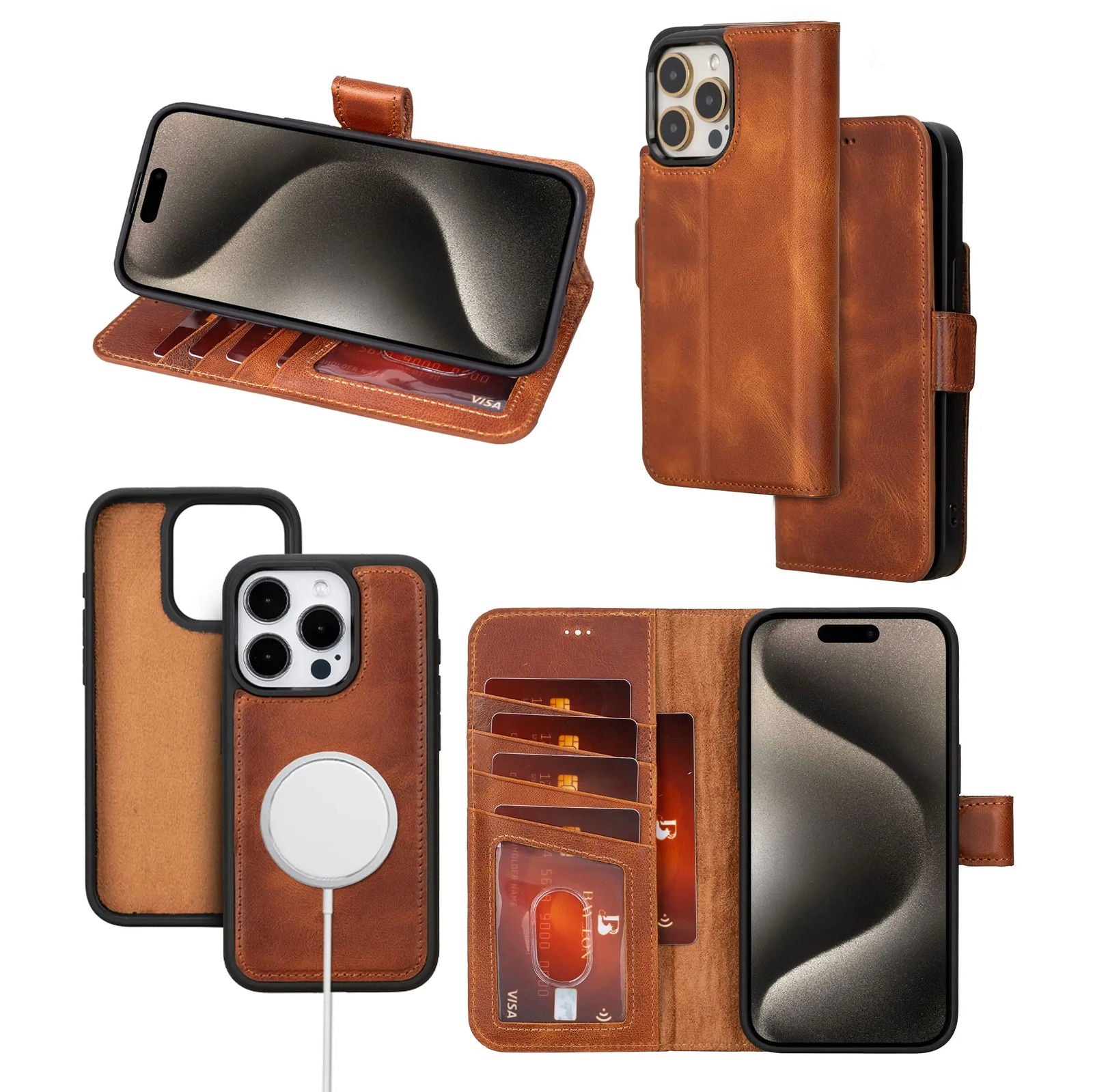Bayelon iPhone 15 Pro Max Detachable Wallet Case