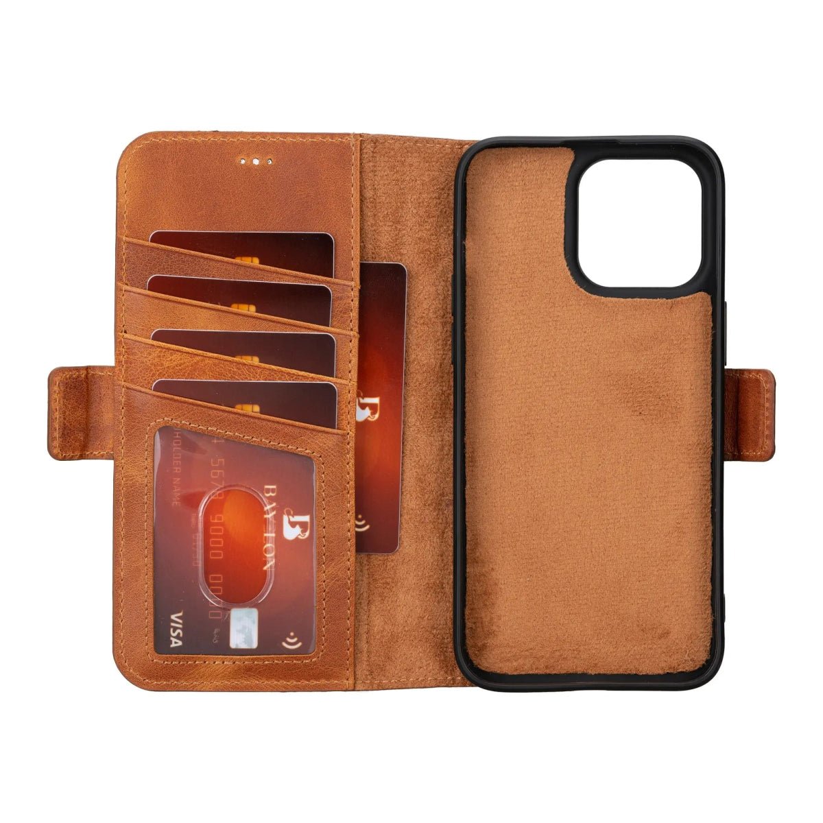 Bayelon iPhone 15 Pro Max Flip Cover Wallet Case - Premium Leather Protection