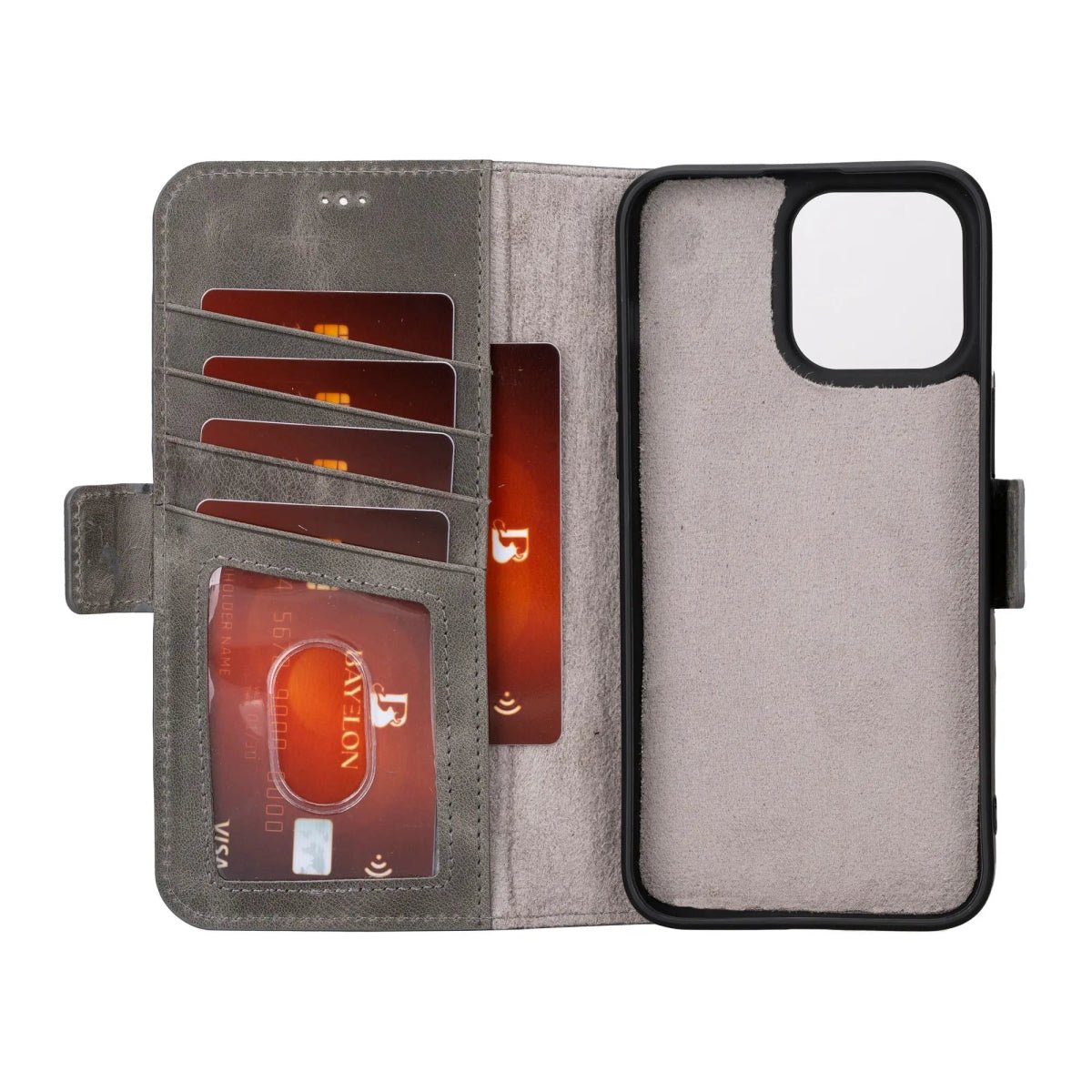 Bayelon iPhone 15 Pro Max Flip Cover Wallet Case - Premium Leather Protection