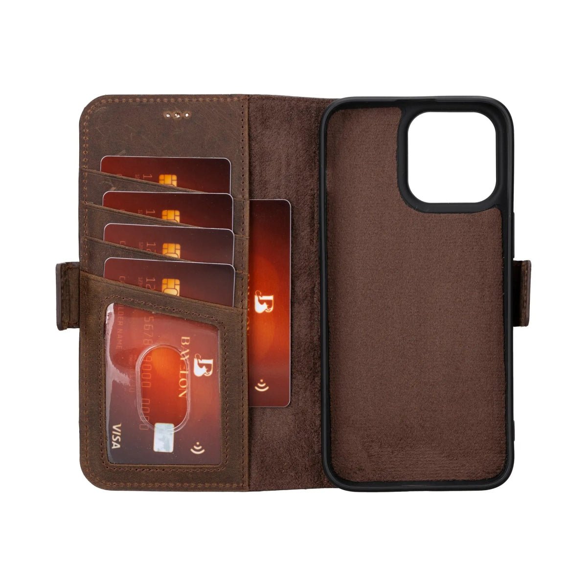 Bayelon iPhone 15 Pro Max Flip Cover Wallet Case - Premium Leather Protection