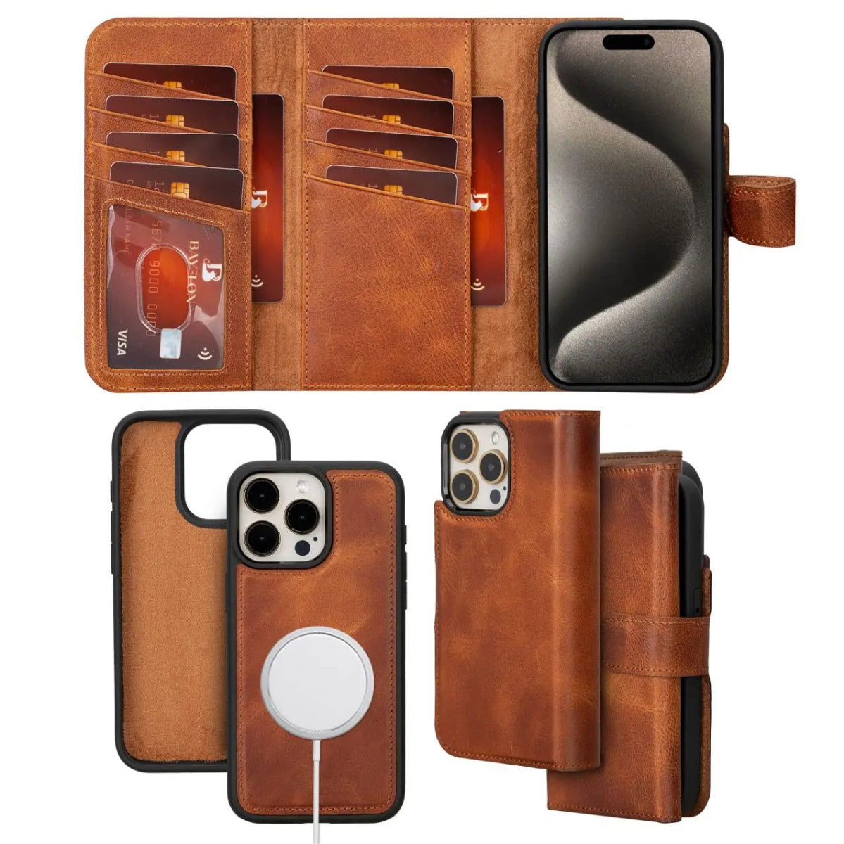 Bayelon iPhone 15 Pro Max Trifold Wallet Case