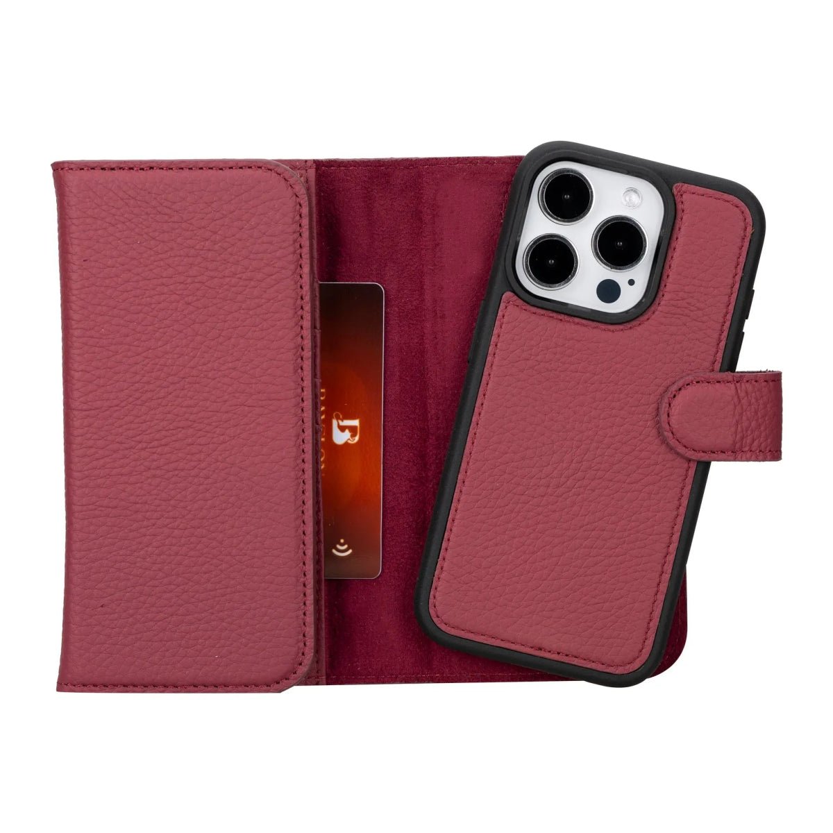 IPhone 12 Series Tiana Tan Genuine Leather Magnetic Detachable Zippered Pouch Wallet Cover Case with Cash shops and Credit Card Holders