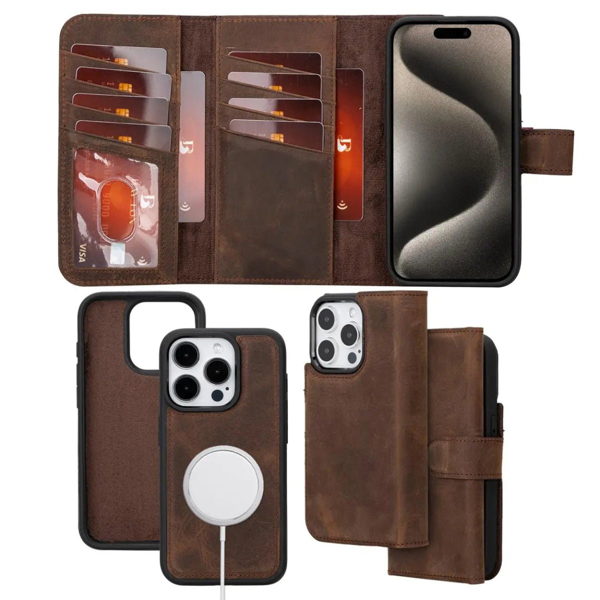 Bayelon iPhone 15 Pro Trifold Wallet Case