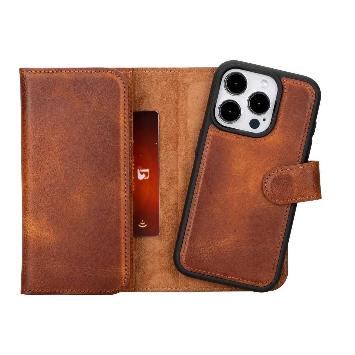 Bayelon iPhone 15 Pro Trifold Wallet Case