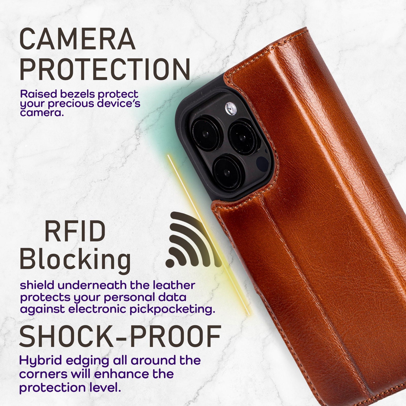 Bayelon iPhone 16 Pro Flip Cover Wallet Case
