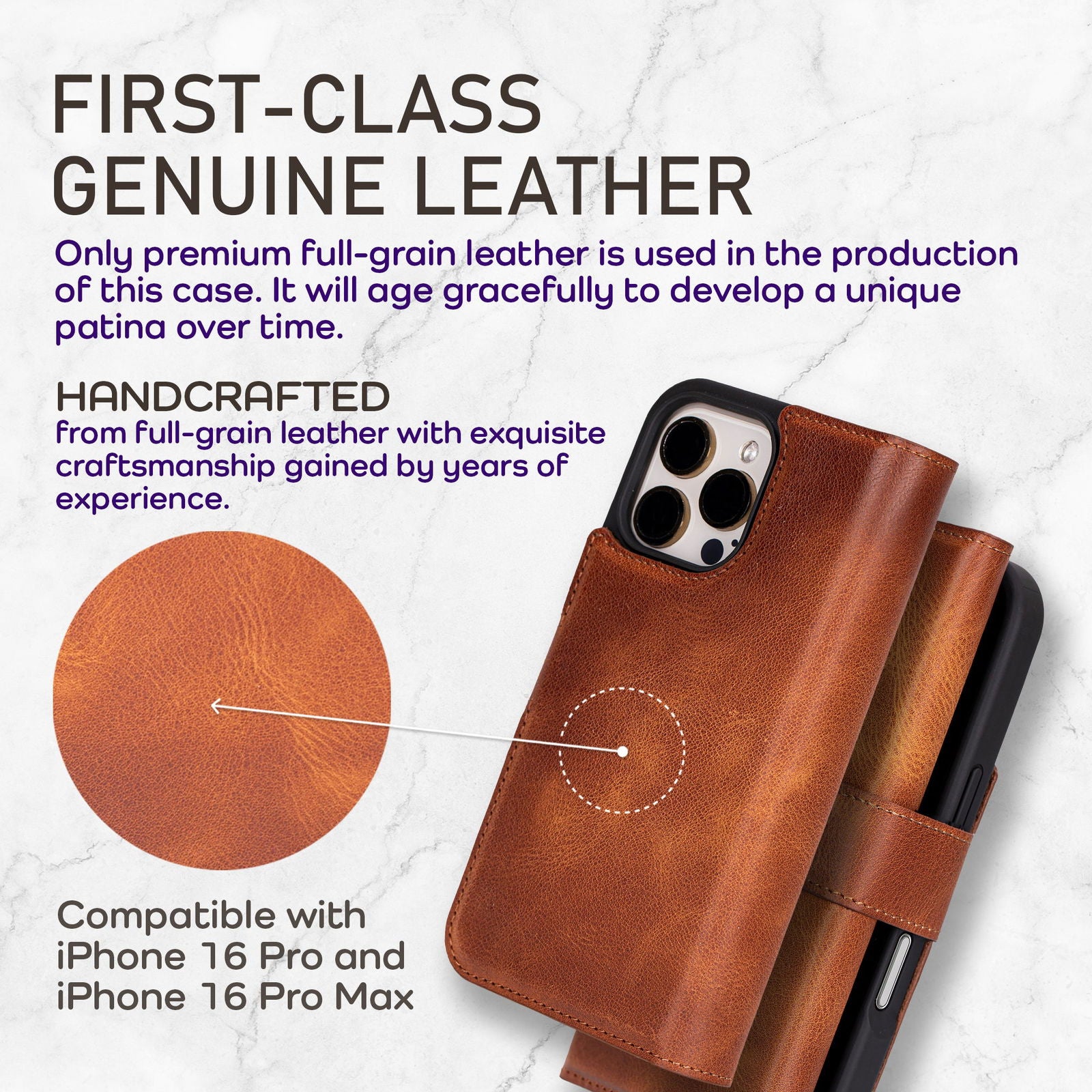 Bayelon iPhone 16 Pro Max Trifold Wallet Case