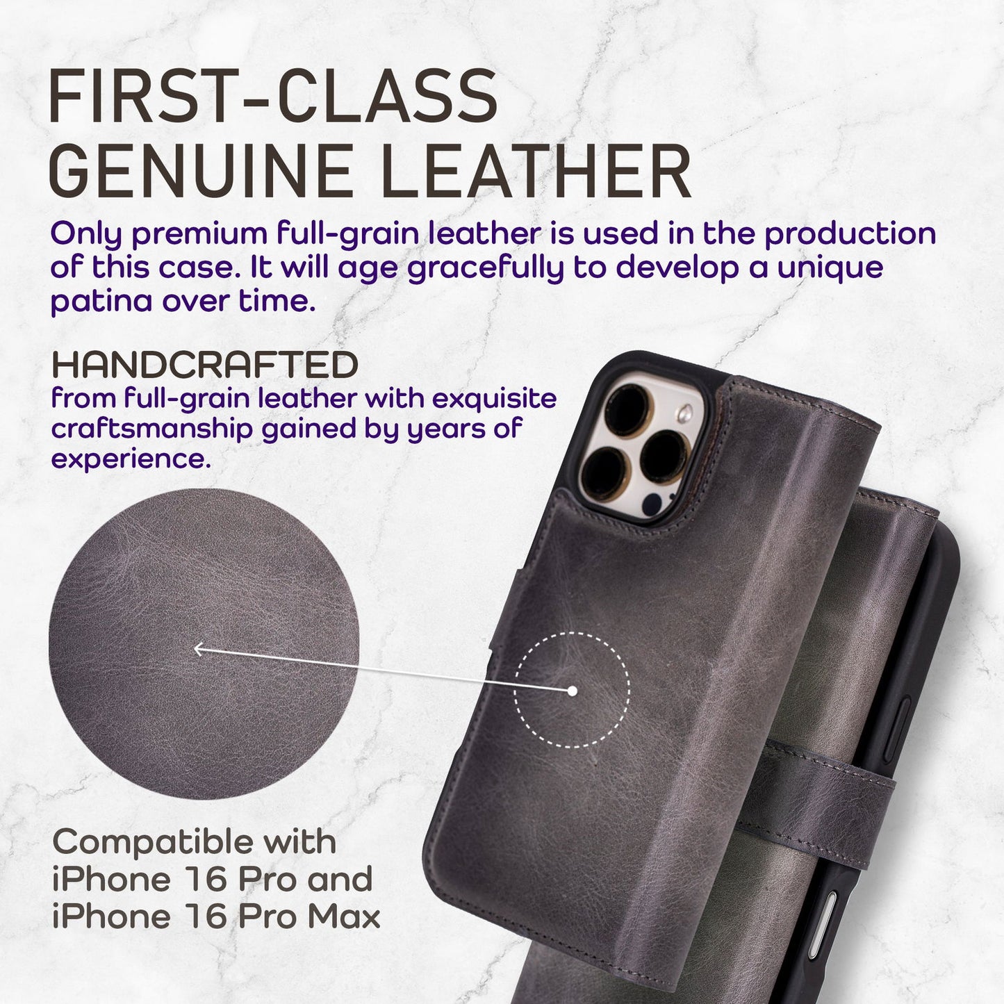 Bayelon iPhone 16 Pro Max Trifold Wallet Case