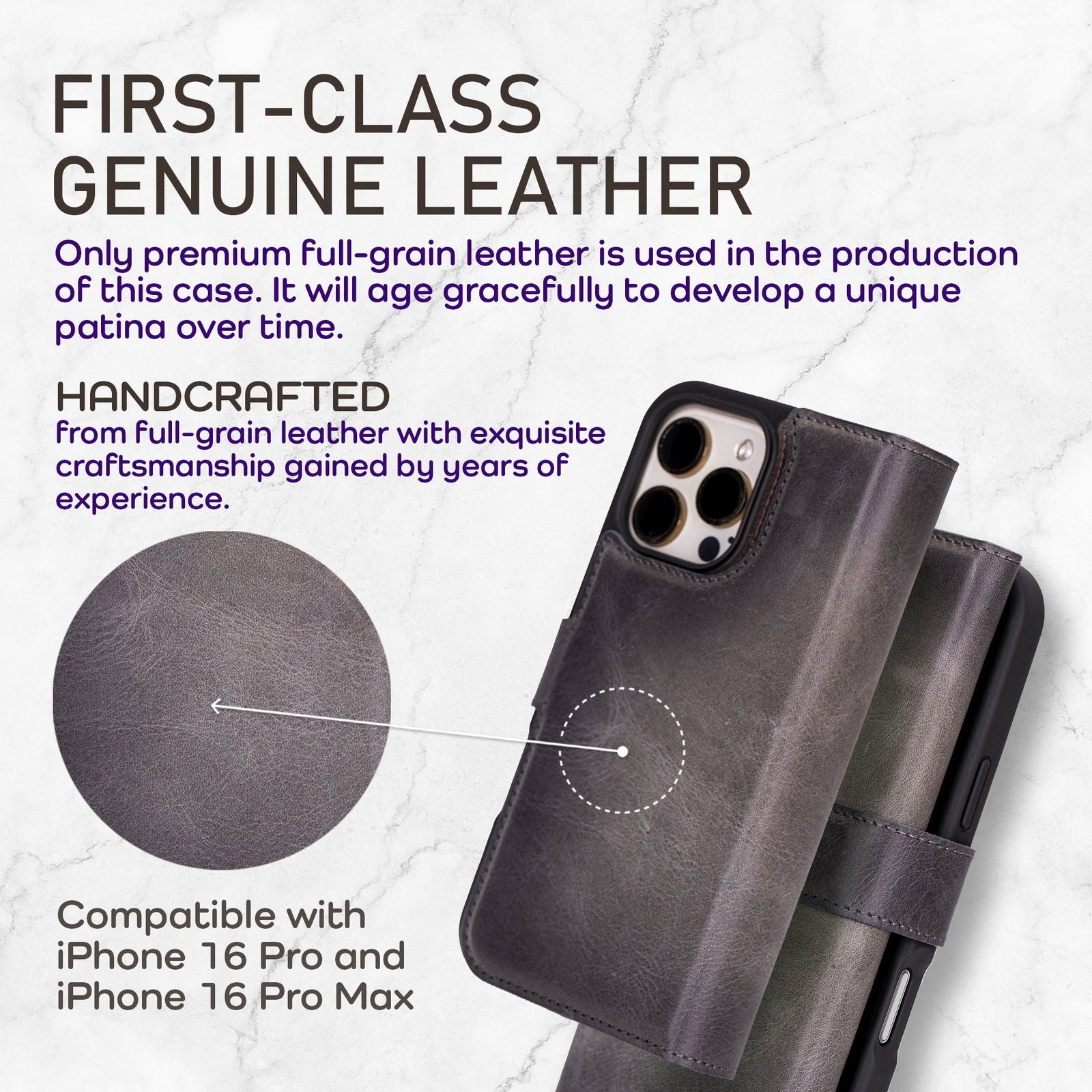 Bayelon iPhone 16 Pro Max Trifold Wallet Case