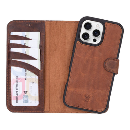 Bouletta Magic iPhone 16 Pro Max Detachable Leather Wallet Case Saddle Brown