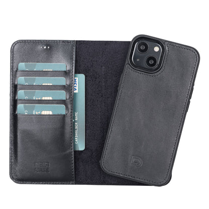 UnBranded Delfi, Magic Leather iPhone 13 Detachable Wallet Case Black