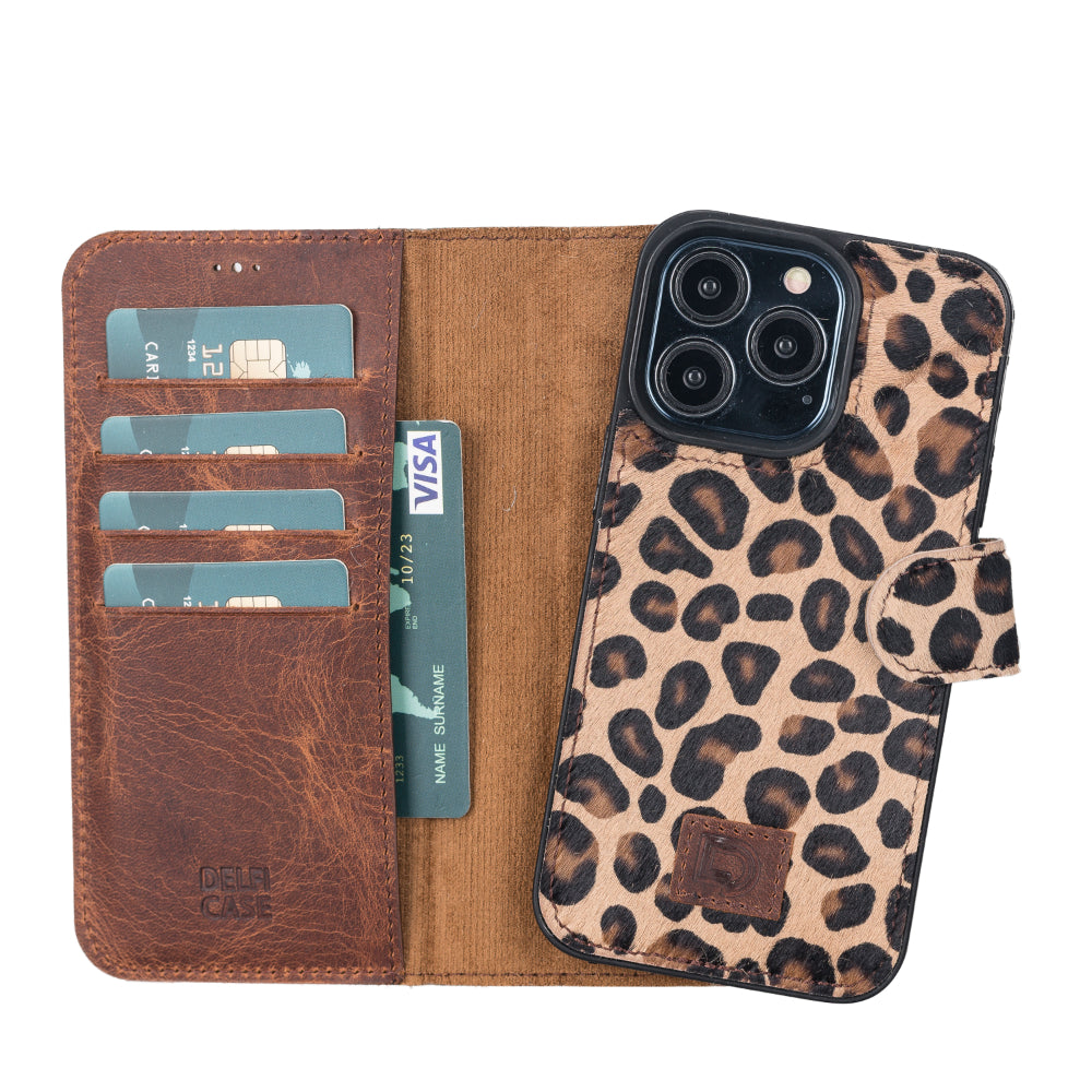 Bouletta Delfi, Magic Leather iPhone 13 Pro Detachable Wallet Case Leopard