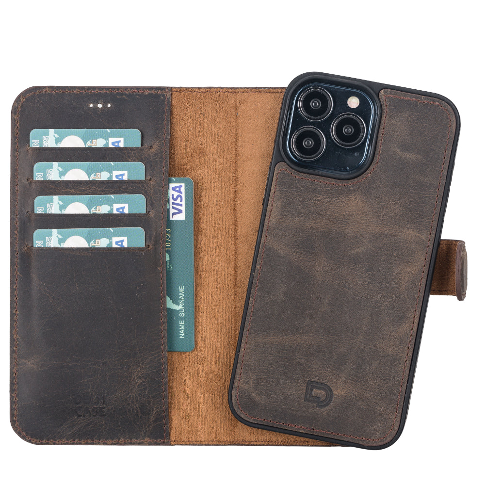 Bouletta Delfi, Magic Leather iPhone 13 Pro Max Detachable Wallet Case Mocha