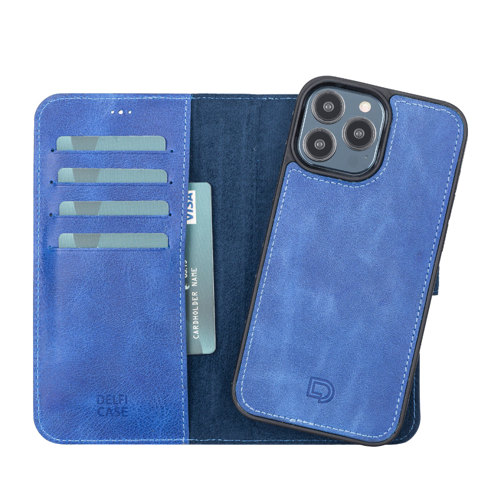 Bouletta Delfi, Magic Leather iPhone 13 Pro Max Detachable Wallet Case Navy