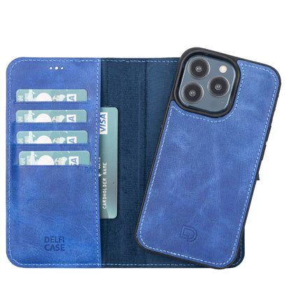 Bouletta Delfi, Magic Leather iPhone 13 Pro Detachable Wallet Case Navy