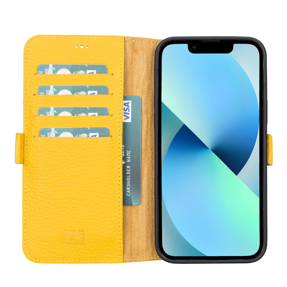 UnBranded Delfi, TD Wallet iPhone 13 Pro Max Leather Wallet Case Yellow