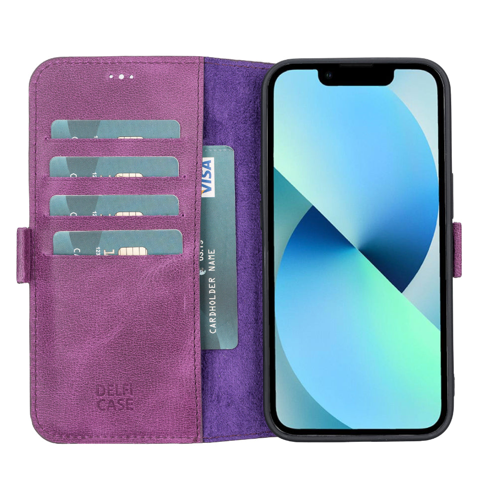 Bouletta Delfi, TD Wallet iPhone 13 Leather Wallet Case Dark Magenta