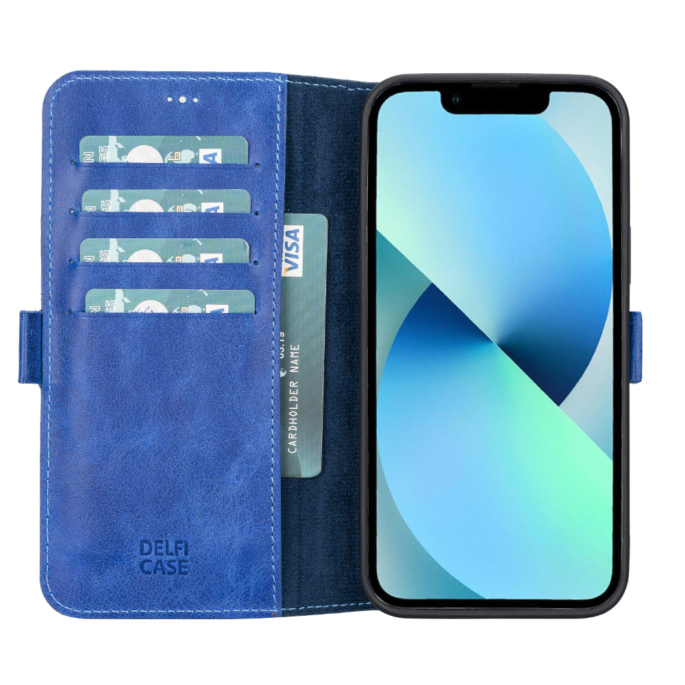 UnBranded Delfi, TD Wallet iPhone 13 Pro Max Leather Wallet Case Navy