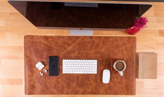 UnBranded Leather Desk Mat (97 cm X 40 cm) Golden Tan