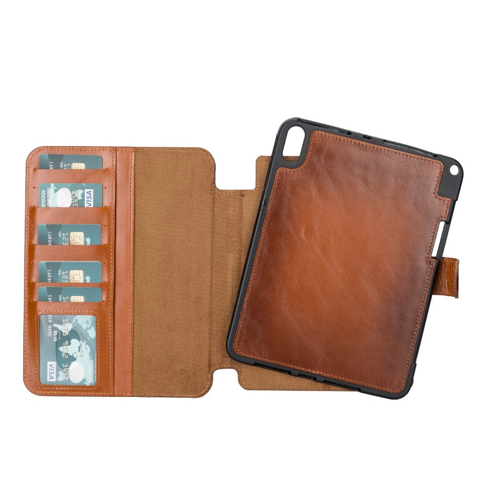 Bayelon Eto iPad Mini Leather Wallet Case - 2-in-1 Detachable Design I Pad Mini 6 Tan