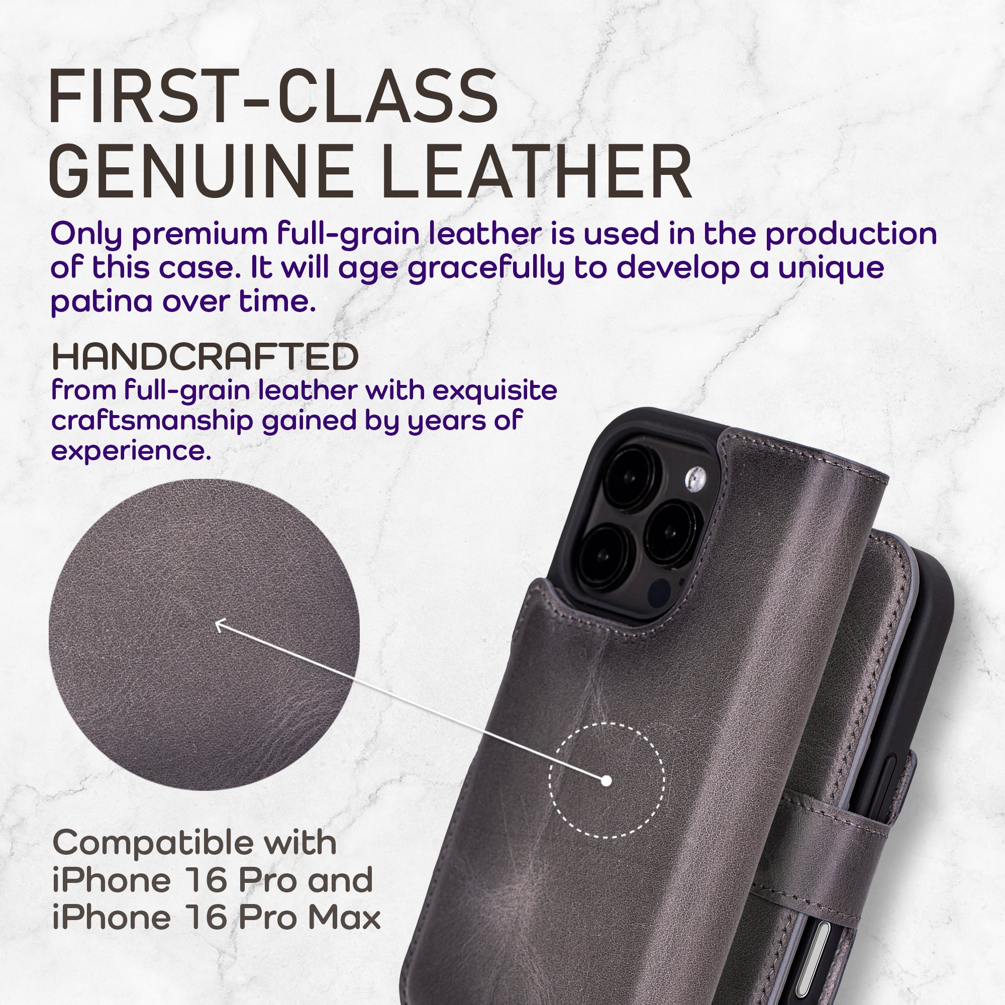 Bayelon iPhone 17 Pro Detachable Wallet Case