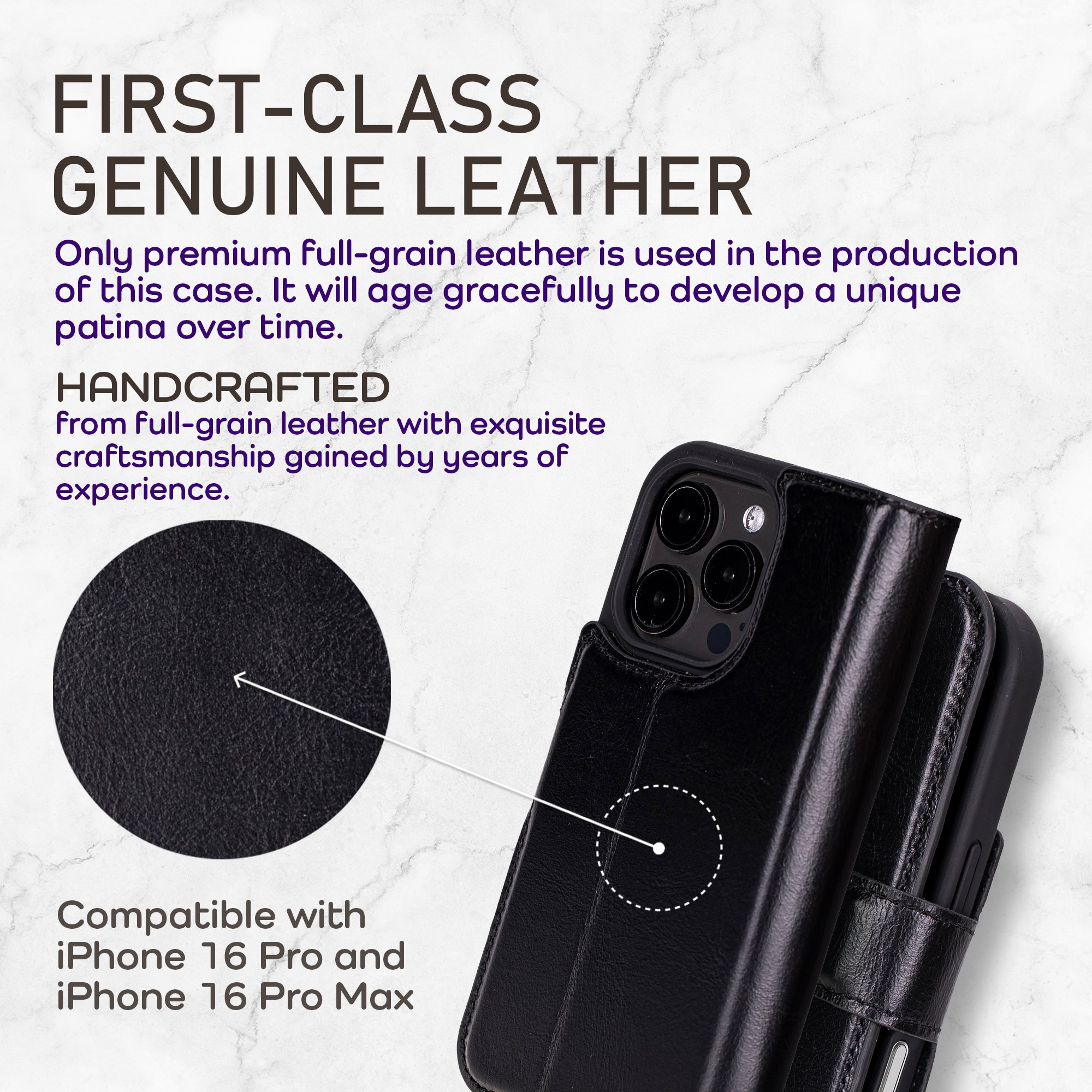 Bayelon iPhone 17 Pro Detachable Wallet Case