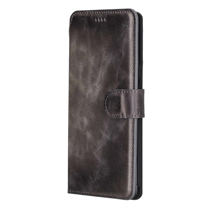 Google Pixel 6 Pro Detachable Full Grain Leather Wallet Case with Kickstand Feature Bayelon