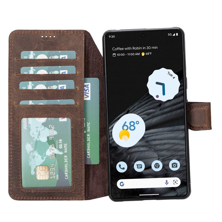 Bayelon Google Pixel 7 Pro Detachable Leather Wallet Case with Kickstand