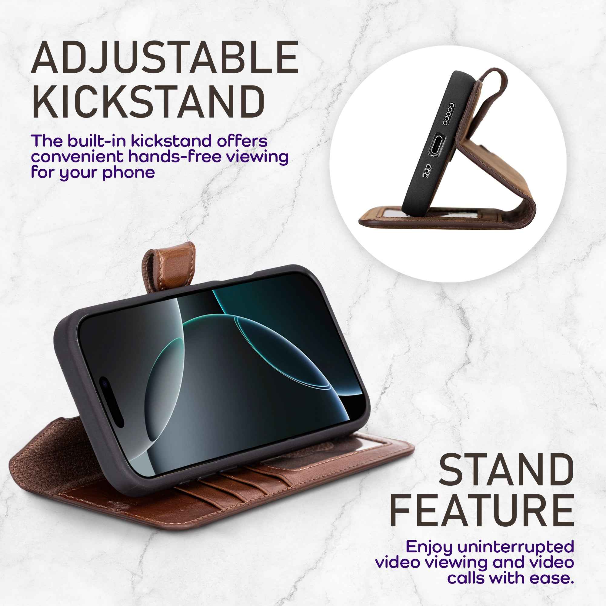 Bayelon iPhone 17 Pro Detachable Wallet Case