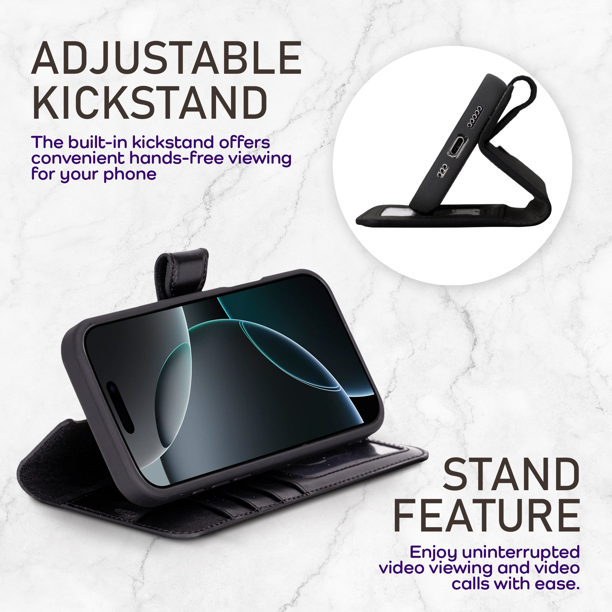 Bayelon iPhone 17 Pro Detachable Wallet Case