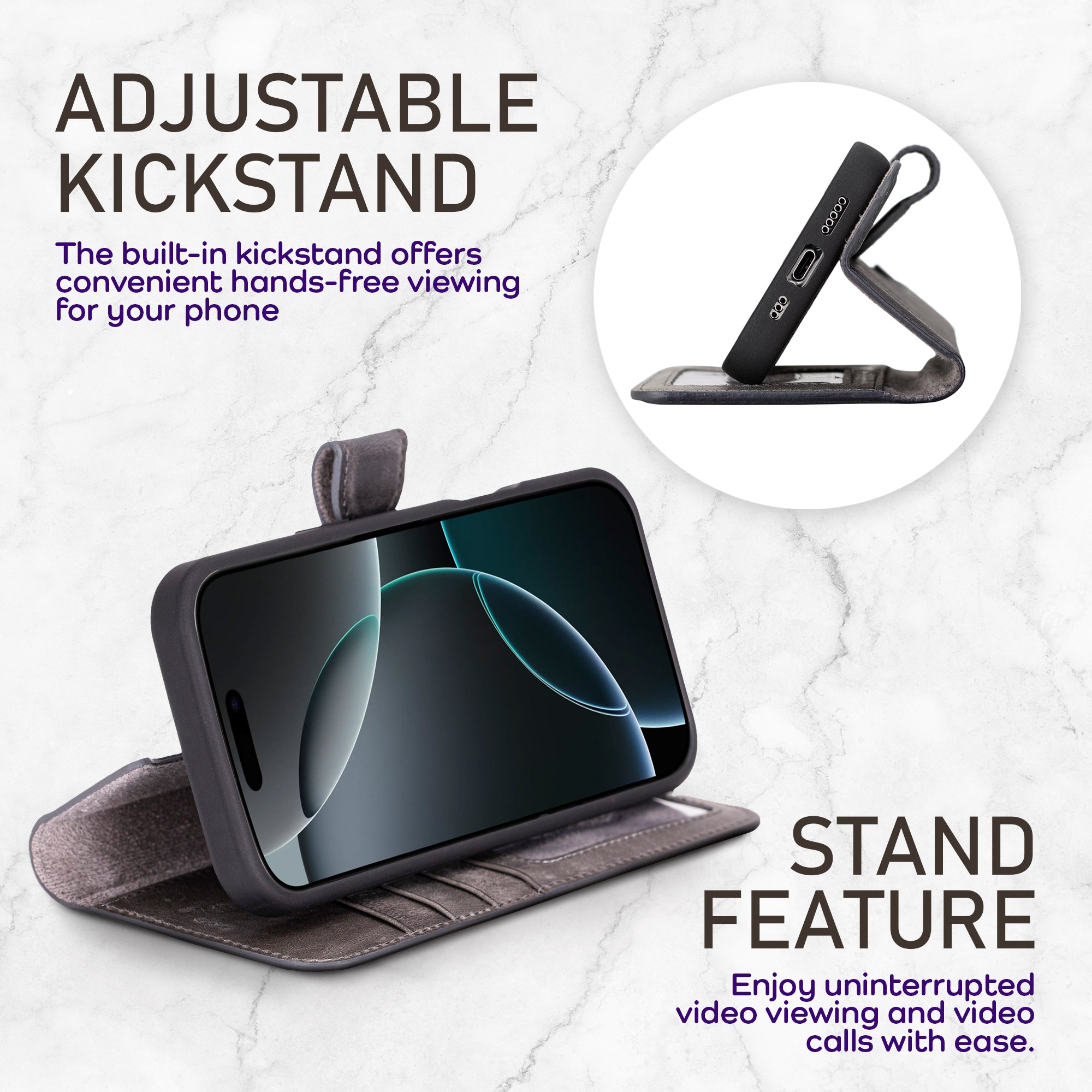 Bayelon iPhone 17 Pro Detachable Wallet Case