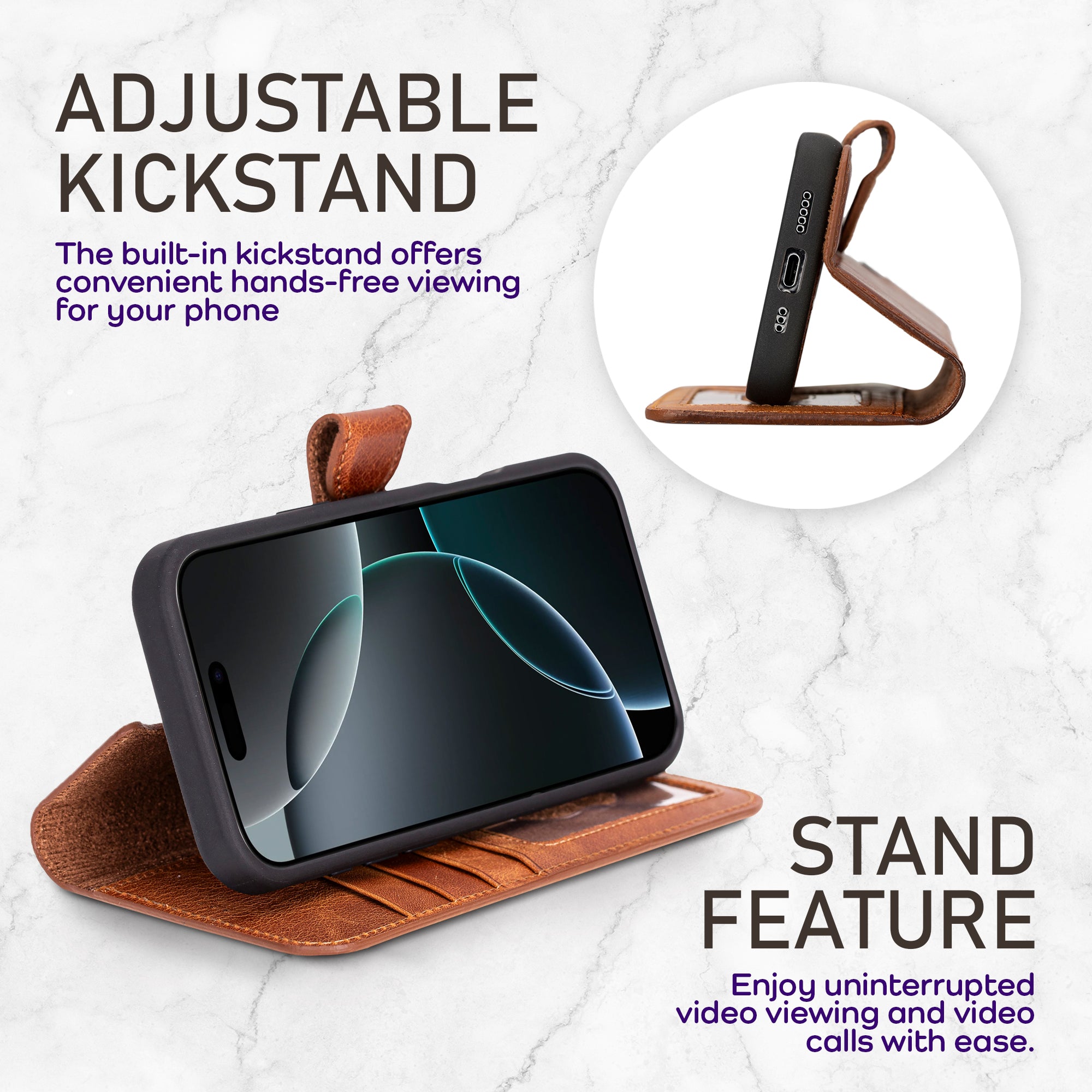 Bayelon iPhone 17 Pro Detachable Wallet Case