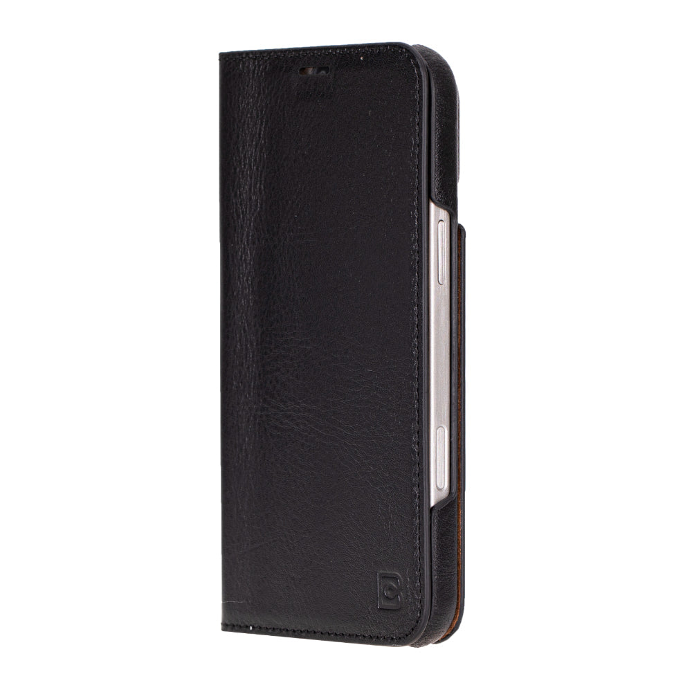 Bouletta Sonat Leather Folio Case for iPhone 16 Pro Black