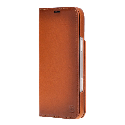 Bouletta Sonat Leather Folio Case for iPhone 16 Pro Tan