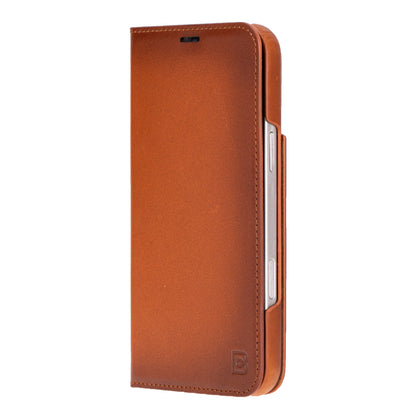 Bouletta Sonat Leather Folio Case for iPhone 16 Pro Max Tan