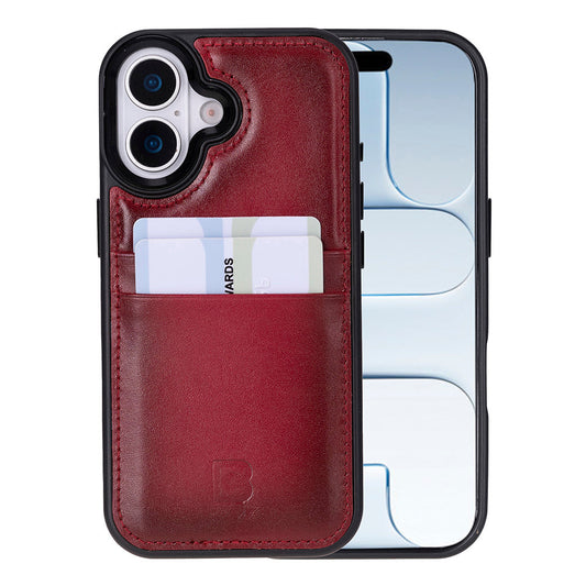 Bouletta Flex Cover Leather iPhone 17 Case with Card Holder Red