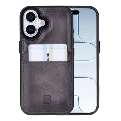 Bouletta Flex Cover Leather iPhone 17 Case with Card Holder Gray