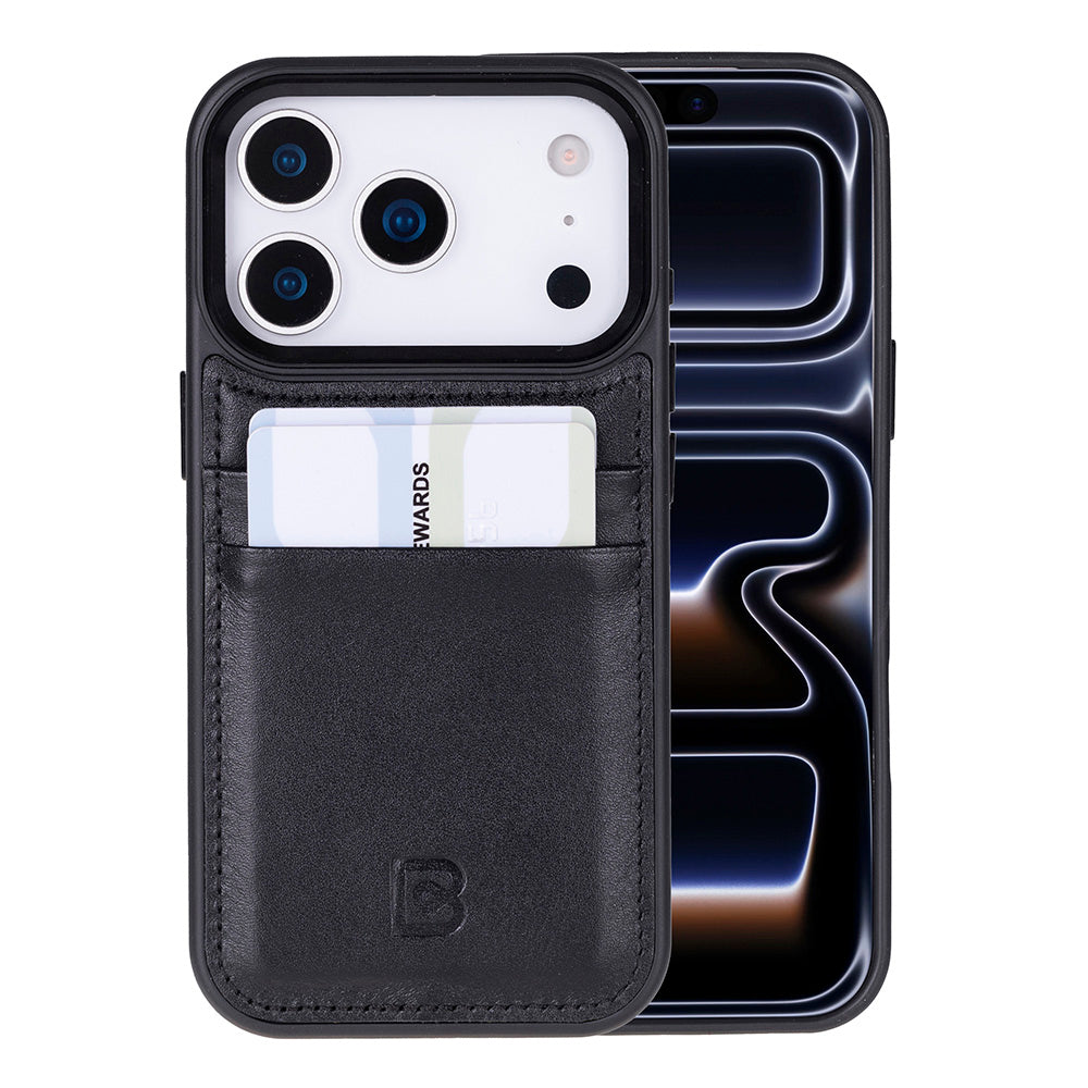 Bouletta Flex Cover Leather iPhone 17 Pro Case with Card Holder Black