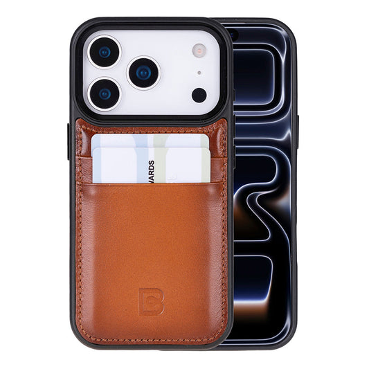 Bouletta Flex Cover Leather iPhone 17 Pro Case with Card Holder Tan