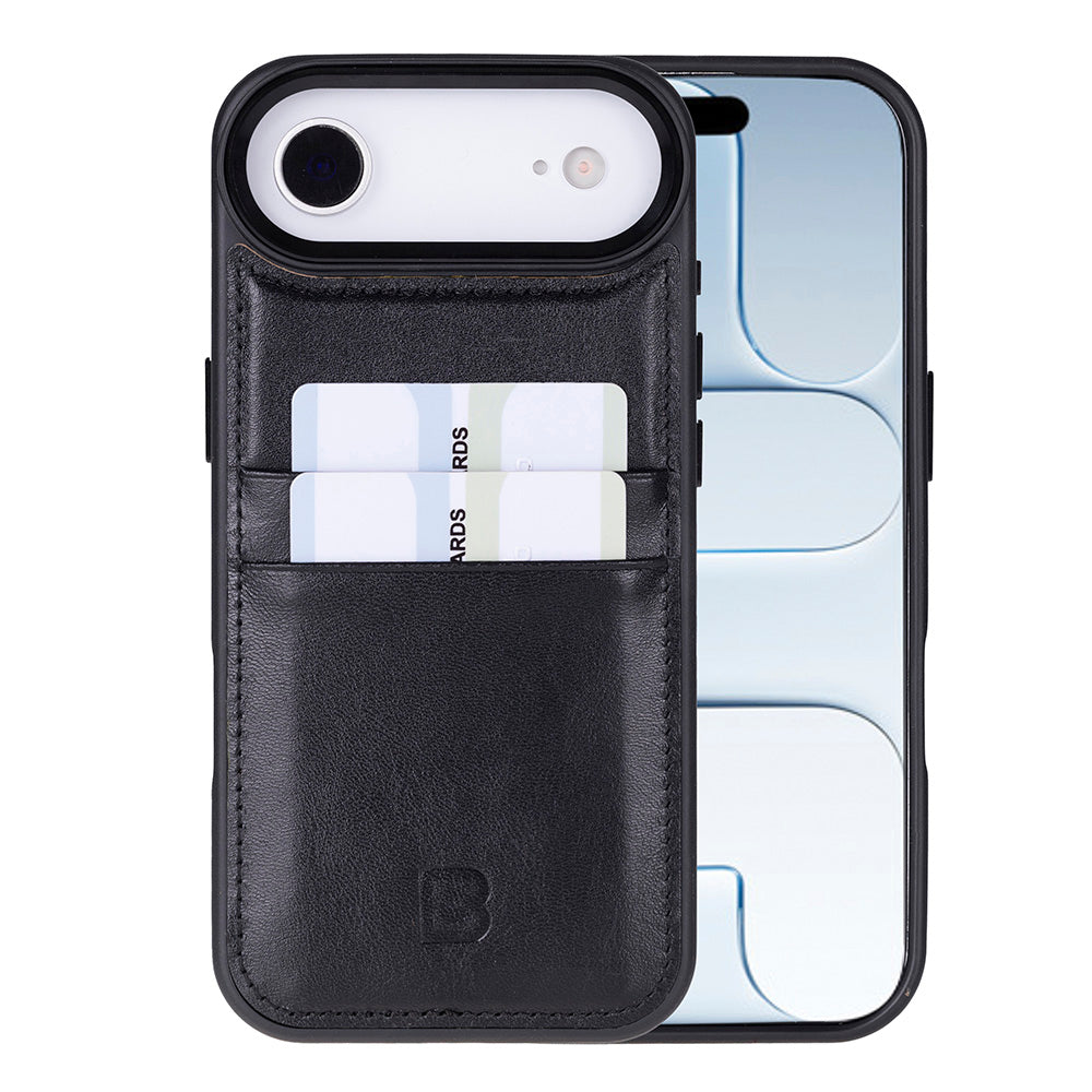 Bouletta Flex Cover Leather iPhone 17 Air Case with Card Holder Black